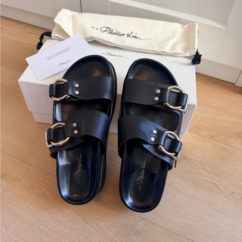 3.1 PHILLIP LIM LEATHER PLATFORM SANDALS - Picture 2 of 13
